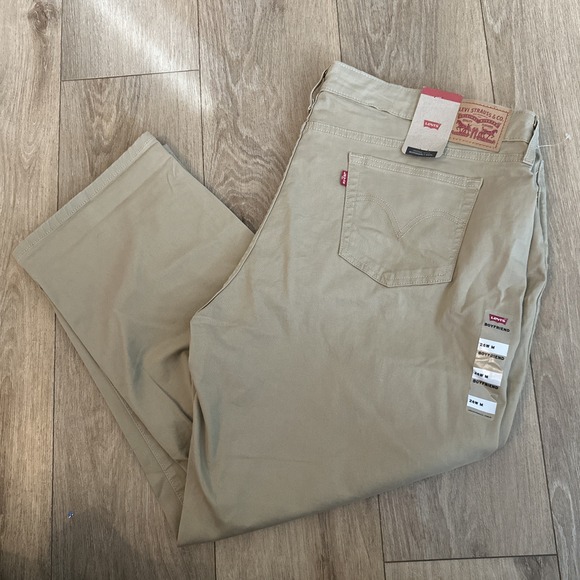 Levi's Women's Boyfriend Beige Khaki‎ Pants Plus Size 26W M NEW Stretch - Picture 1 of 9